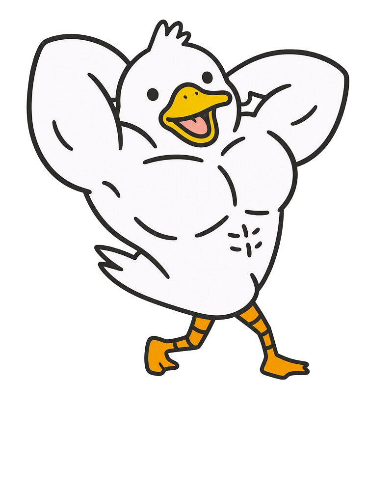 Funny Muscular Duck Flexing by HoloHugDesigns