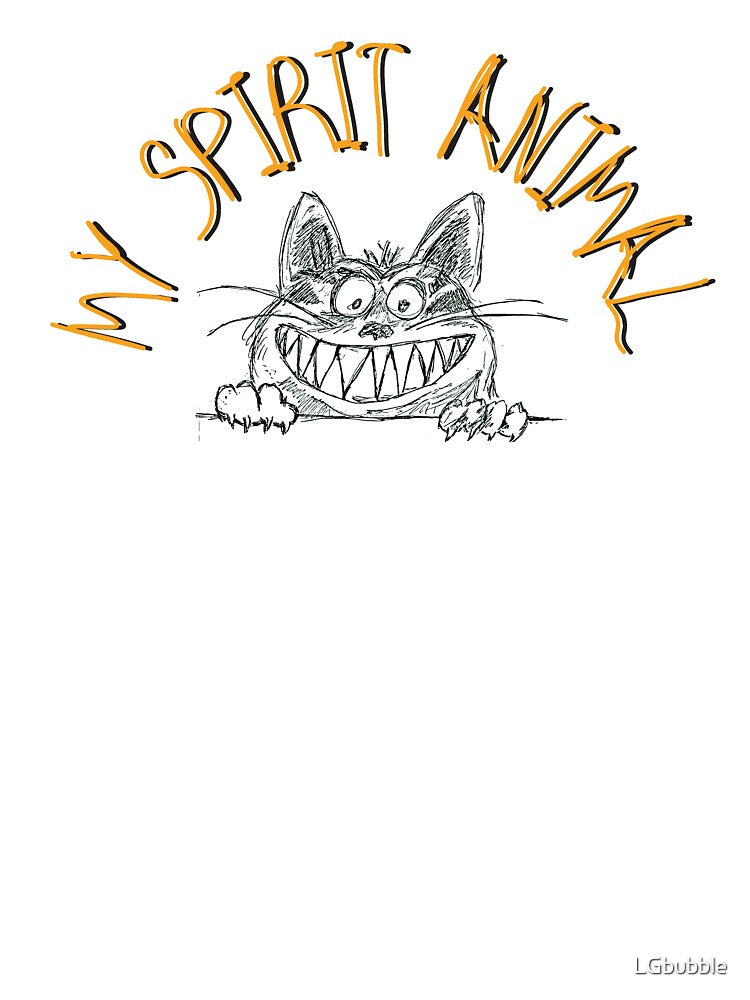 My Spirit Animal Crazy Bad Cat Gold Yellow Design by LGbubble