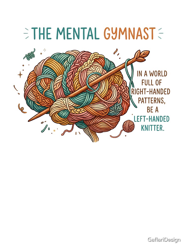 The Mental Gymnast Left Handed Knitter by GaflariDesign