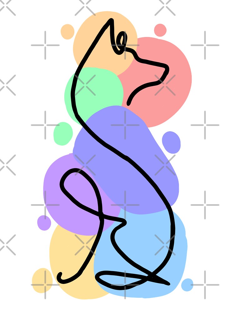 Minimalist Abstract Line Art Dog by Mustapha  ALAHAYANE