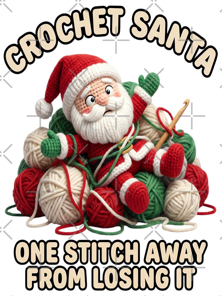 Crochet Santa Tangled in Yarn – Funny Christmas Crochet Gift for Yarn Lovers by Raslanity