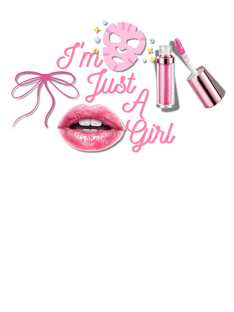 I’m Just a Girl Cute Pink Aesthetic Design – Girly Typography Artwork by Shazaria123