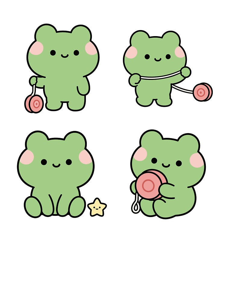 Green Frog Headphones Music – Cute Kawaii Cartoon by Moffyuniverse