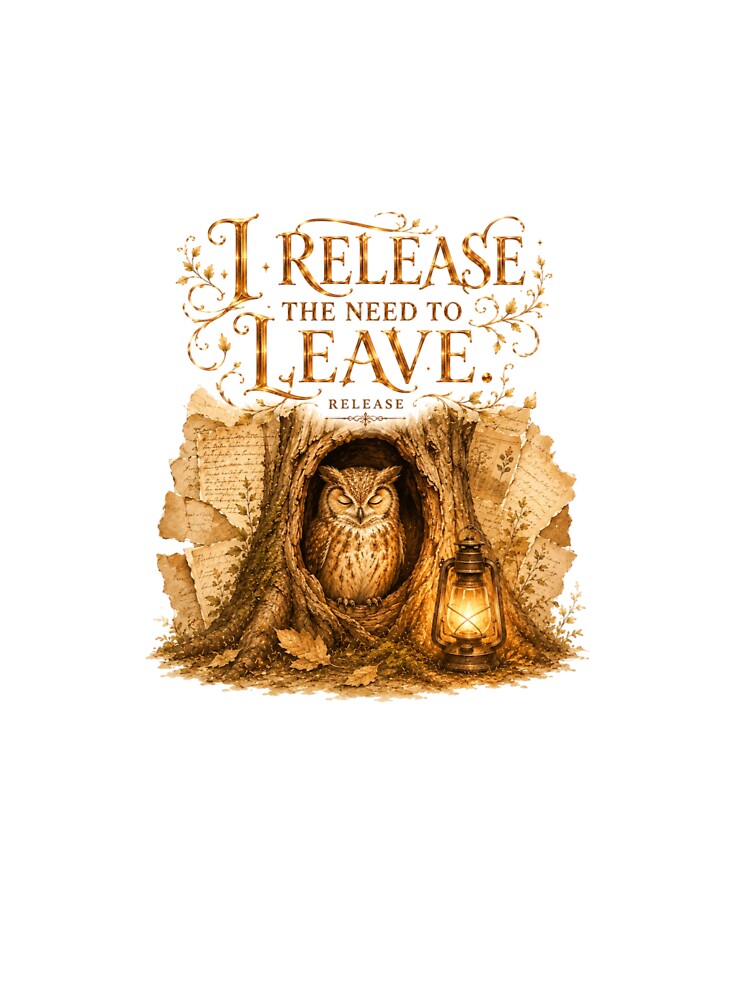 I Release The Need To Leave Vintage Owl Dark Academia by AQUILAKREO