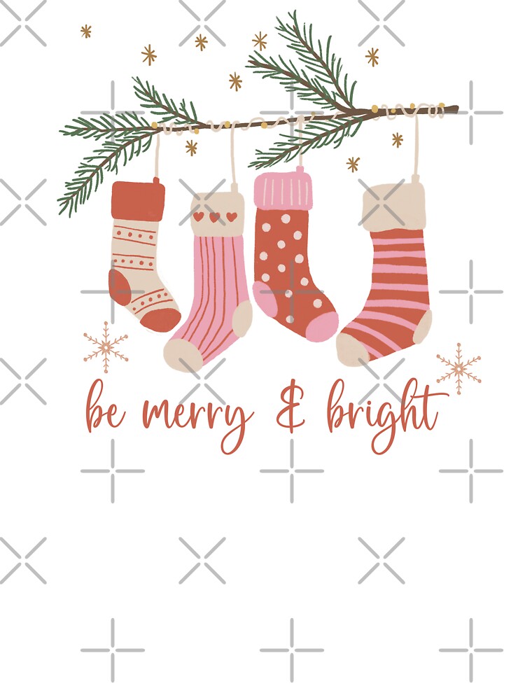 Merry & Bright Cute Christmas Stockings by HappyLifeCreate