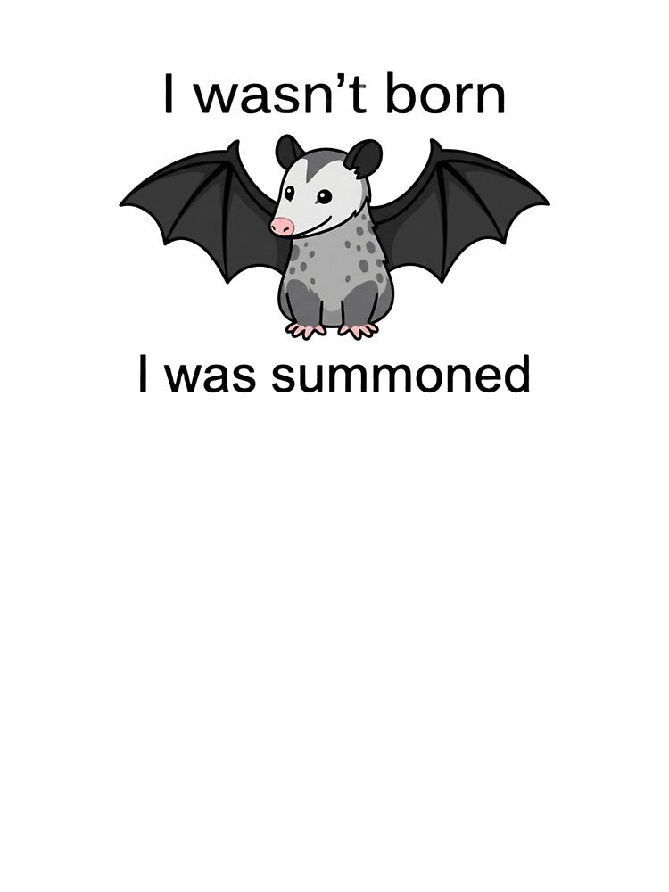 I Wasn't Born I Was Summoned Funny Opossum Bat by JossDesign15