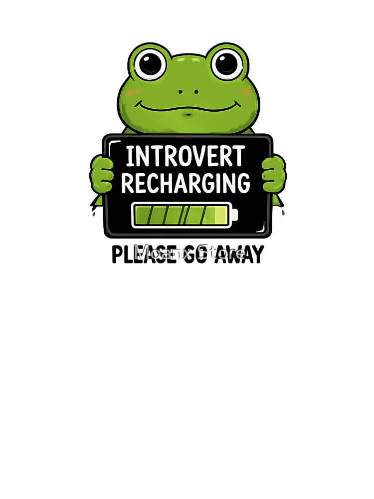 Introvert Recharging Frog Sticker | Funny Introvert Battery Meme | Cute Social Energy Frog by Moanx Store