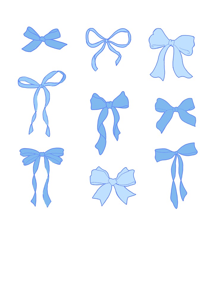 Blue coquette bows sticker pack by ruelia