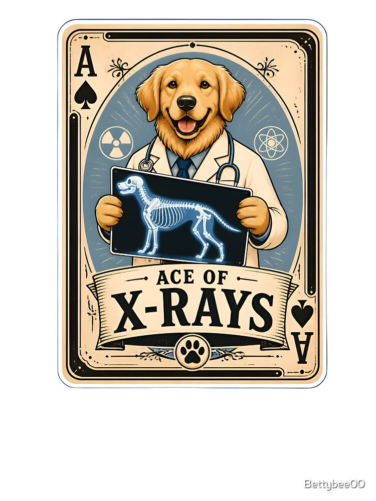 Ace of X-Rays – Funny Veterinary Radiology Playing Card Design by Bettybee00