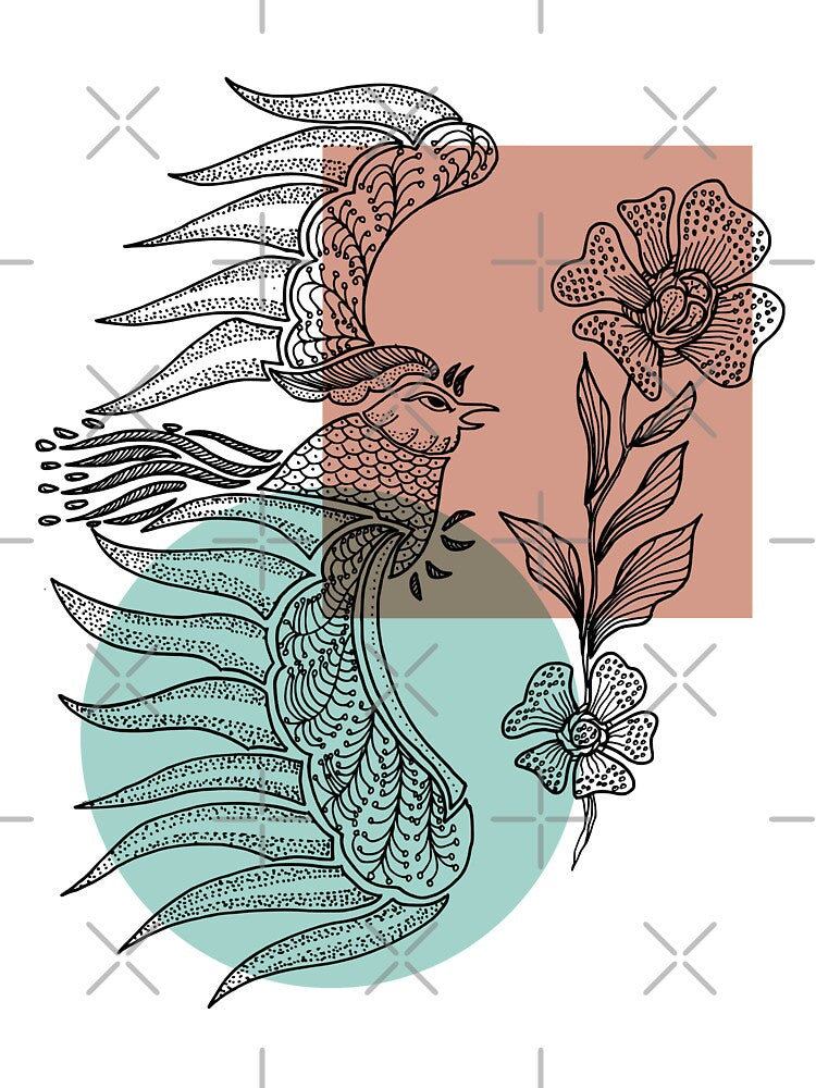 Phoenix Mithology Hand Drawn by mariazegena