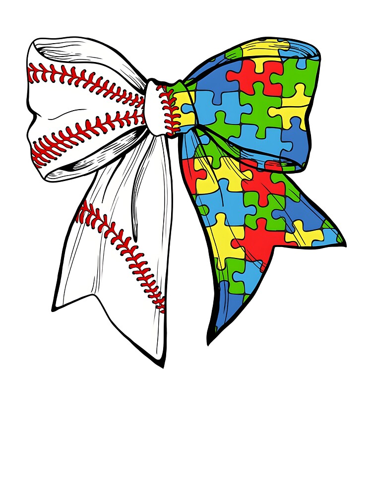 Autism Baseball Coquette Bow, Autism Awareness Coquette by Ivanbrockhouse