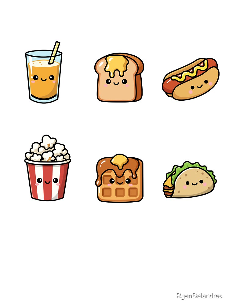 Cute Kawaii Food Friends Collection - Adorable Cartoon Snacks Set by RyanBelandres