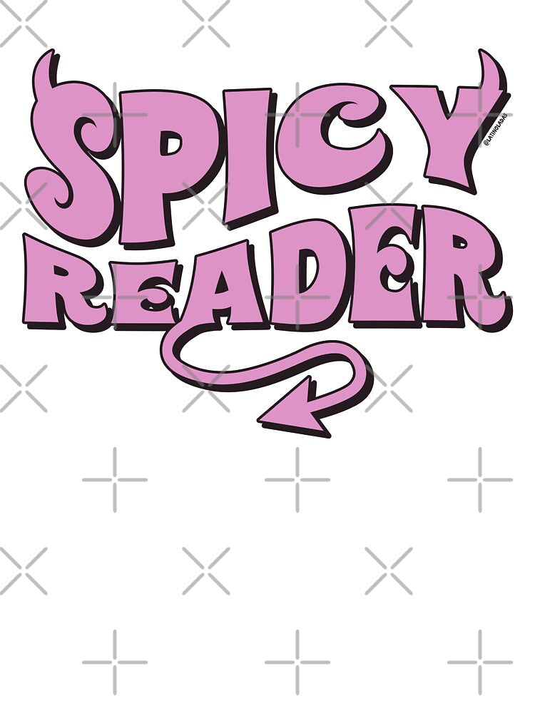 Spicy Reader / Hot Pink Flirty Devil Horns and Tail Bookish Aesthetic For Smutty Books Kindle Readers Tbr Ya Romance by Latinoladas