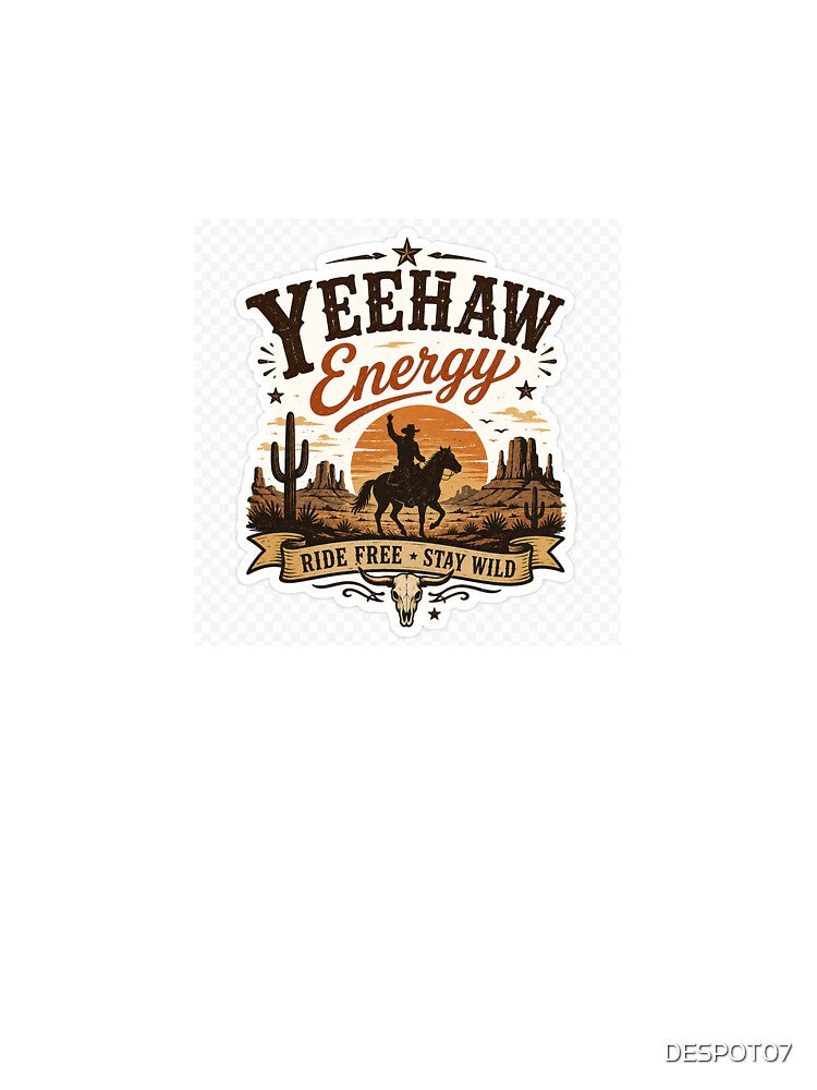 YEEHAW Energy – Retro Western Cowboy Sticker by DESPOT07
