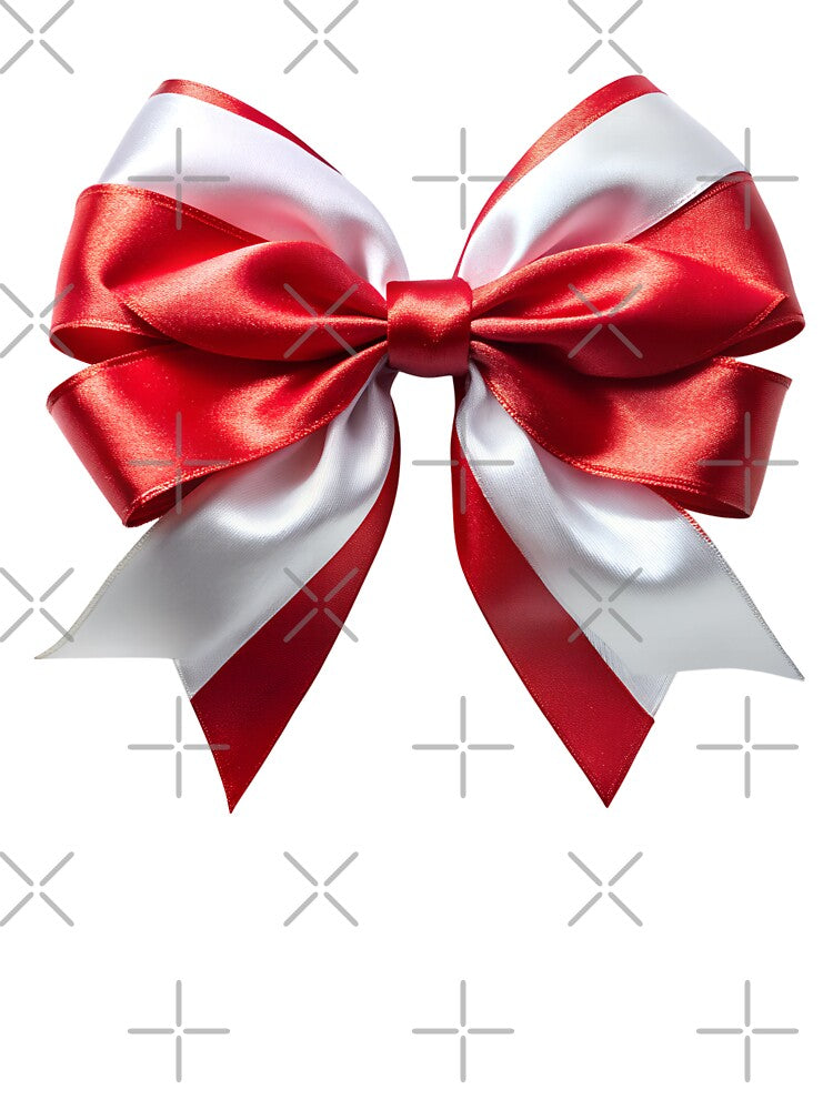 coquette aesthetic red and white satin bow by DuskTillDown
