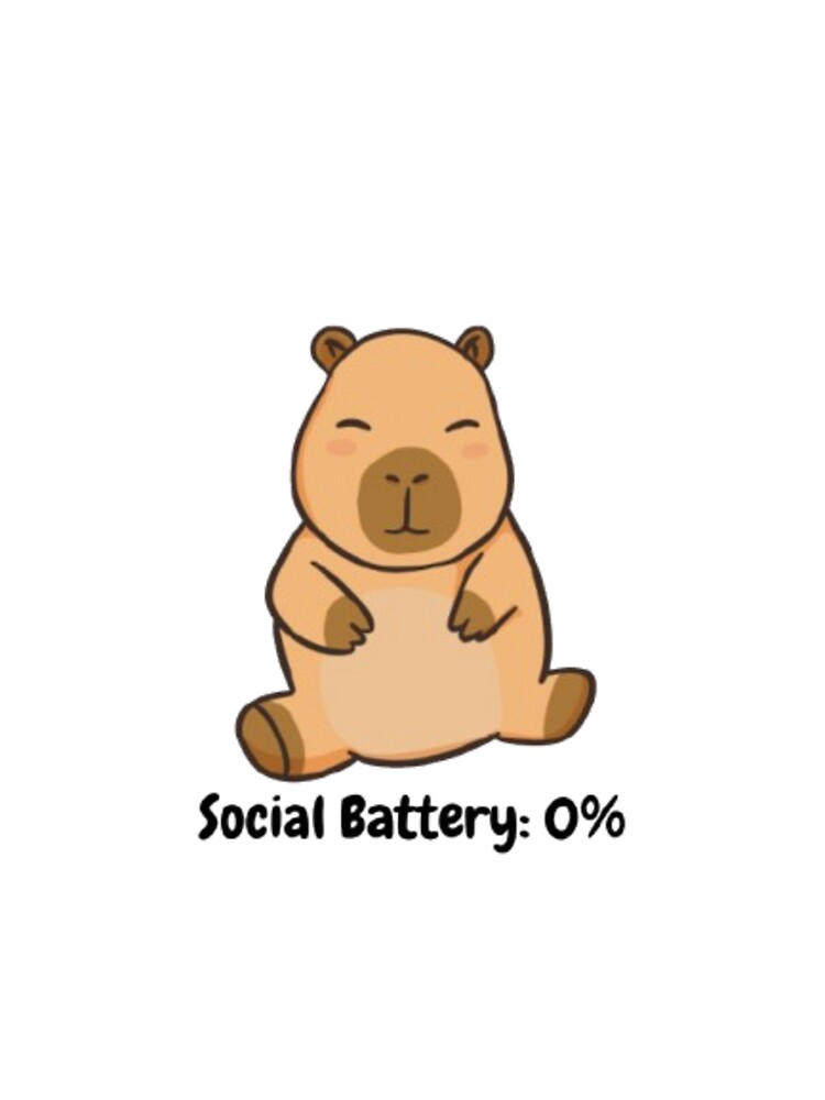 Social Battery: 0% - Cute Capybara by NovaVesta