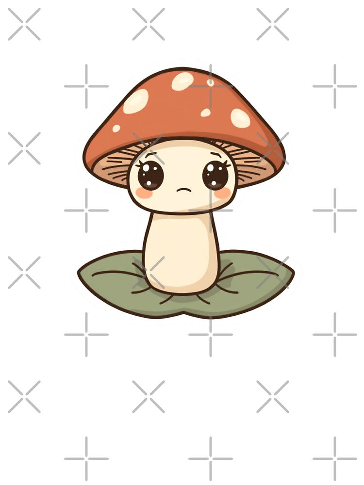 Sad Mushroom Cottagecore Sticker | Cute Forest Aesthetic by abi-not-abby