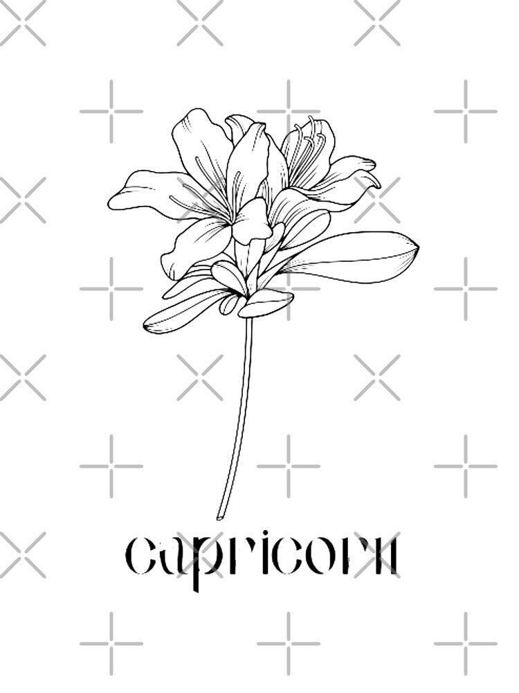 "capricorn" black and white flower by Uylia7