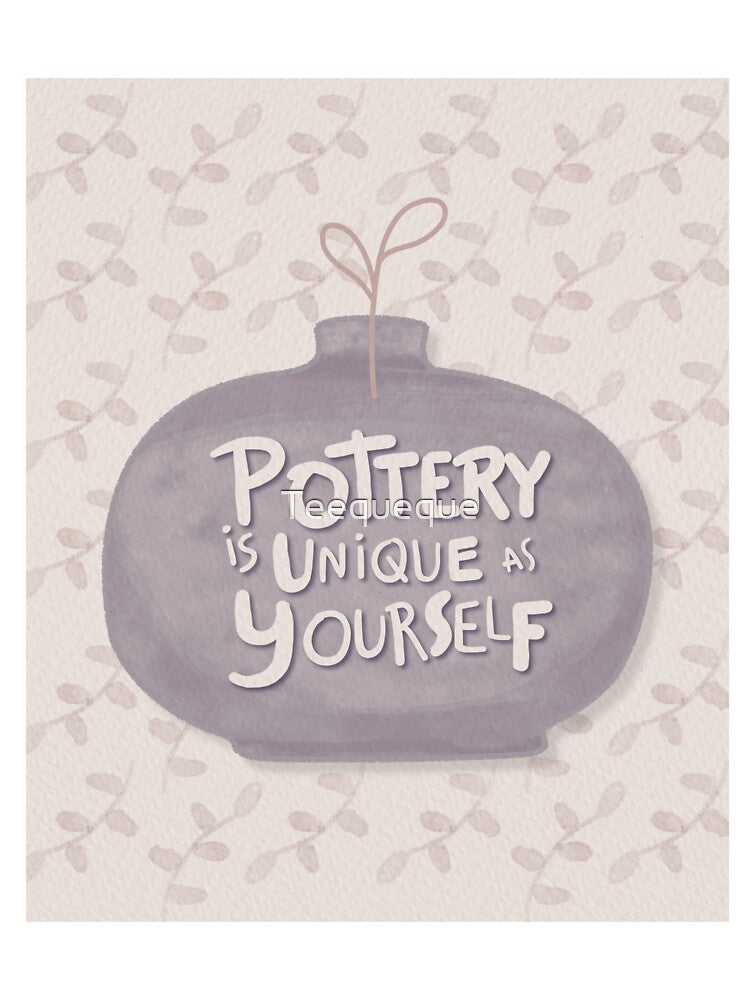 Pottery is unique with flowers background by Teequeque