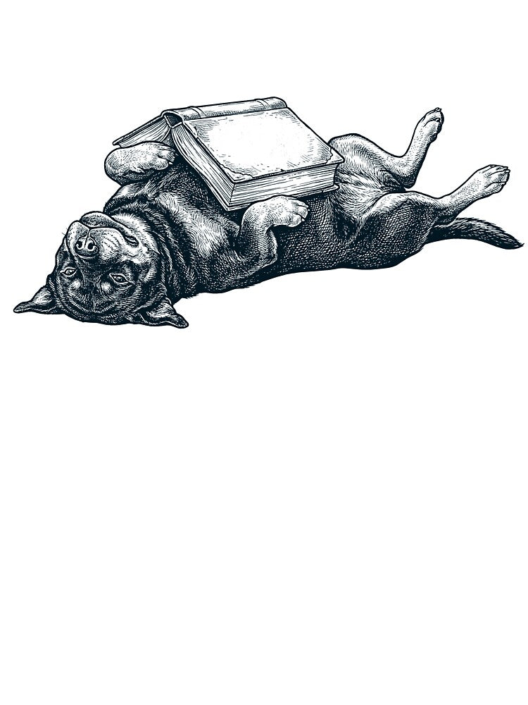 Funny Rottweiler Reading Book Nap Dog Lover by DoodleTortle