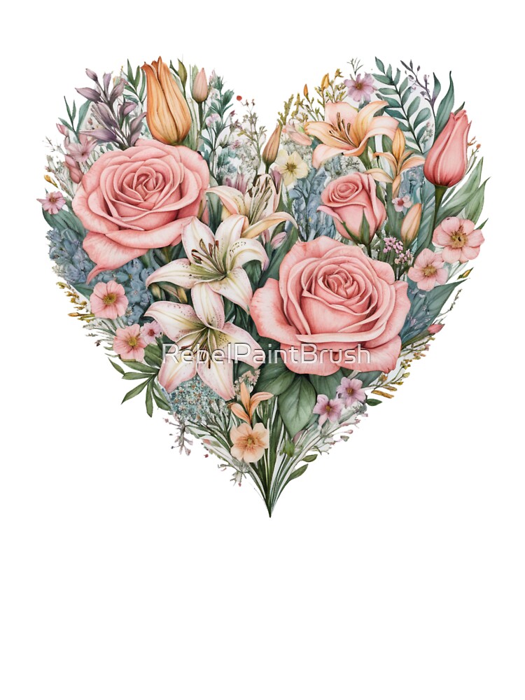 Heart of Flowers by RebelPaintBrush