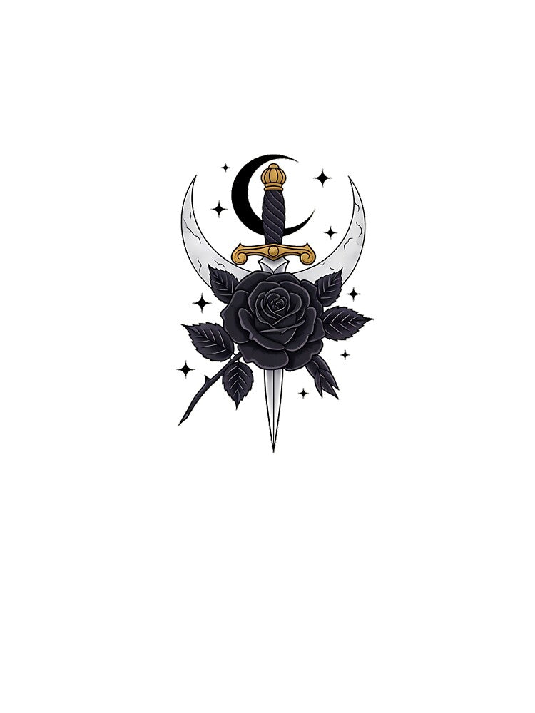 Black Rose Dagger Moon Gift by IllumeInk
