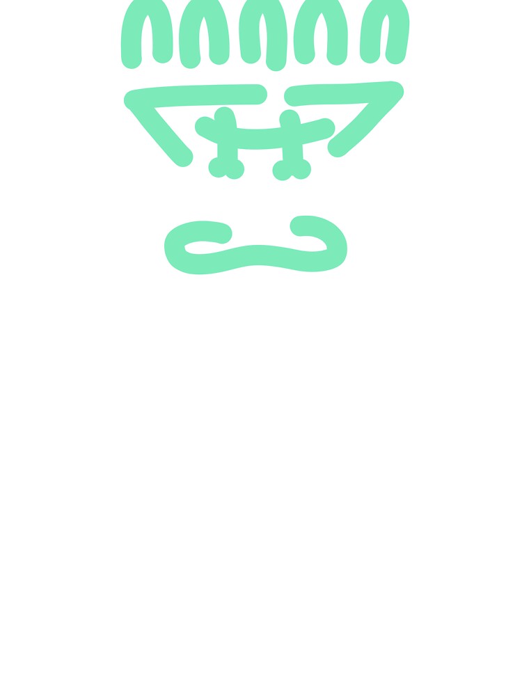 Mint Green Abstract Doodle Face – Minimalist Hand Drawn Line Art by felipemaldonadoart