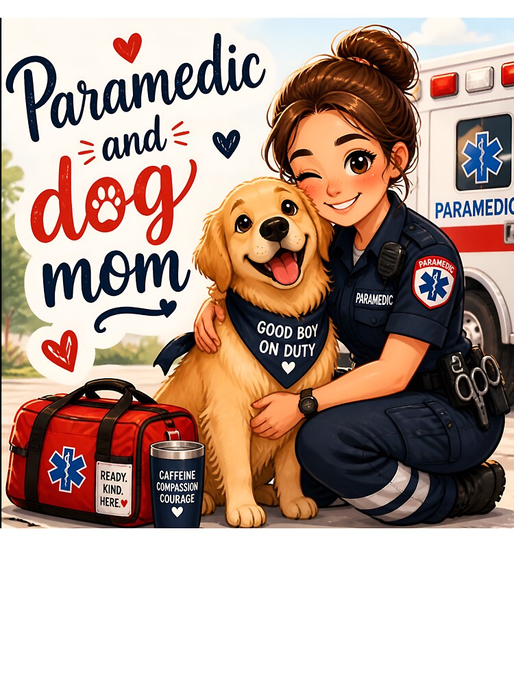 Paramedic and Dog Mom — Funny Paramedic Dog Mom Gift Shirt by DoggyDayLove