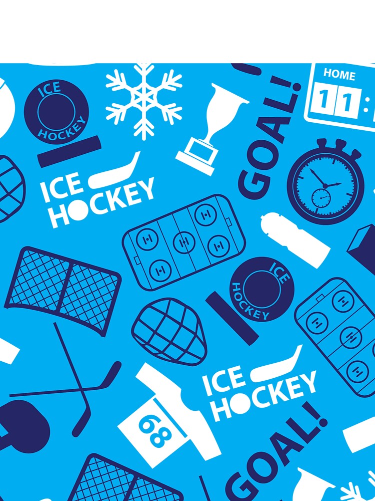 Ice hockey sport icons blue seamless by WillaldShop