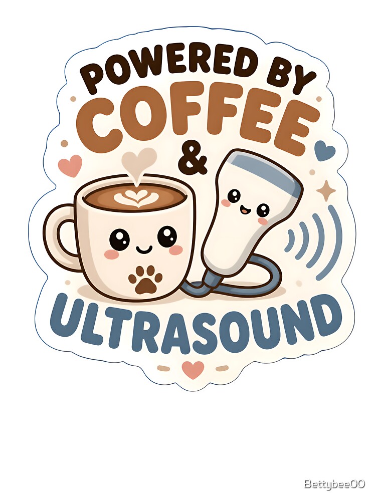 Powered by Coffee & Ultrasound – Funny Veterinary Sonographer Gift by Bettybee00