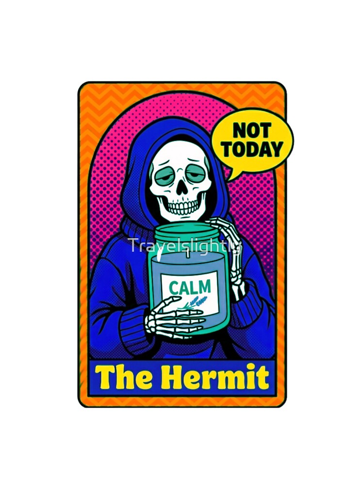 Funny Tarot Skeleton - The Hermit by Travelslightly