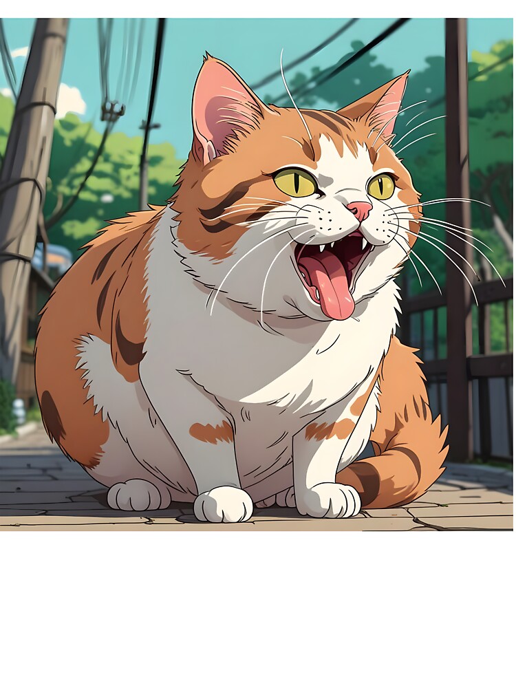 Anime Style Coughing Cat by Travelcases