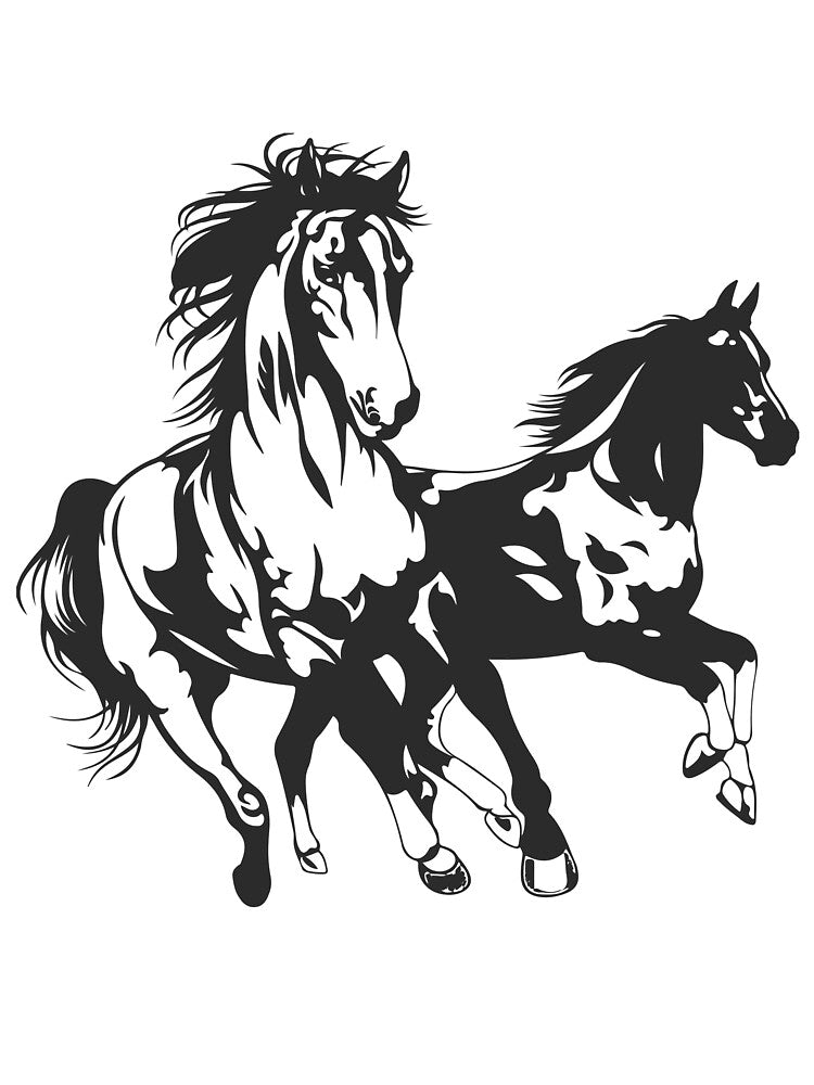 Western Horse Illustration – Wild West Cowboy Riding Art by Graphizia