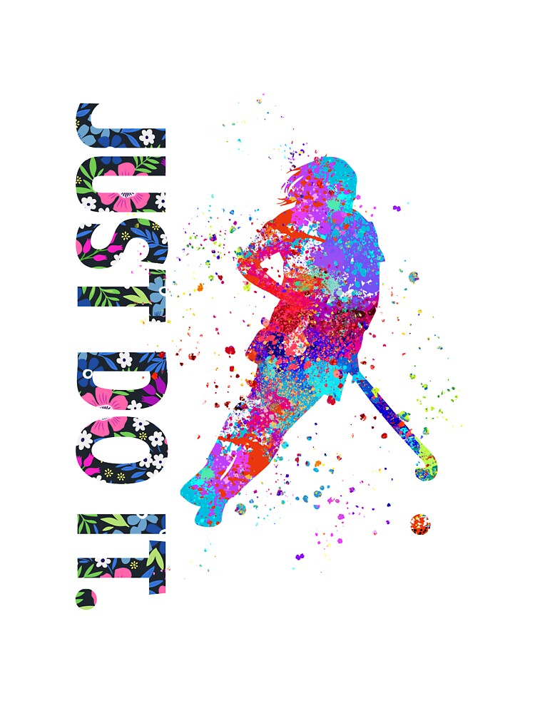 Field hockey Just Do It Watercolor Art by LittleFunky79