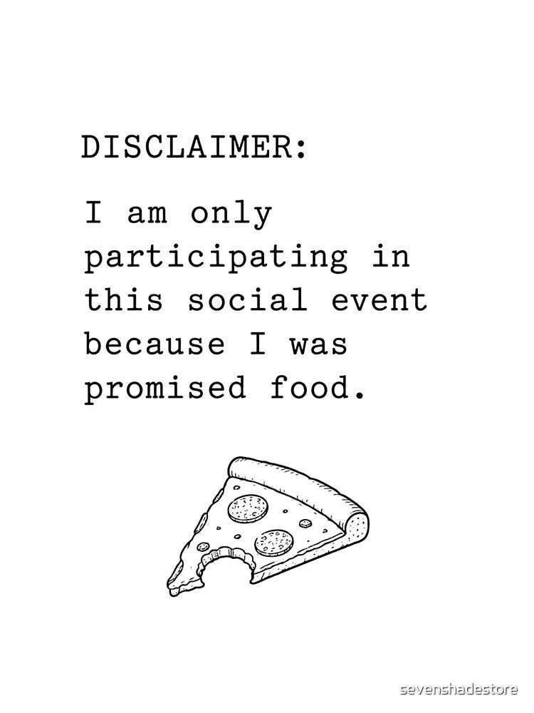Promised Food Shirt, Funny Antisocial Graphic Tee, Sarcastic Introvert Party Gift, Deadpan Typewriter Meme Apparel by sevenshadestore