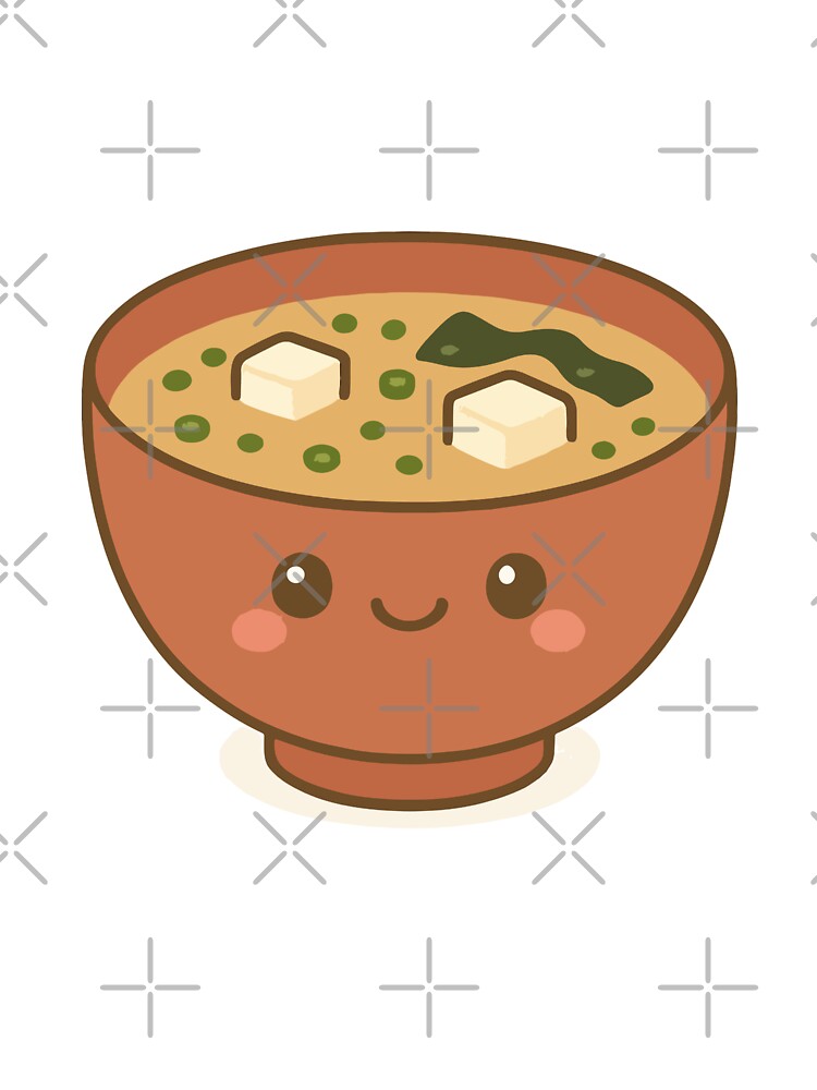 Adorable Miso Soup Bowl Kawaii Japanese Food by stylishdzign