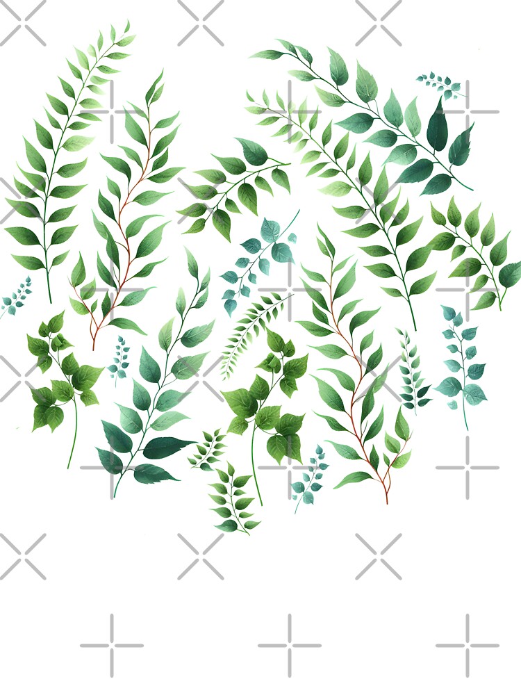 Greenery Botanical Print Green by SilverPegasus