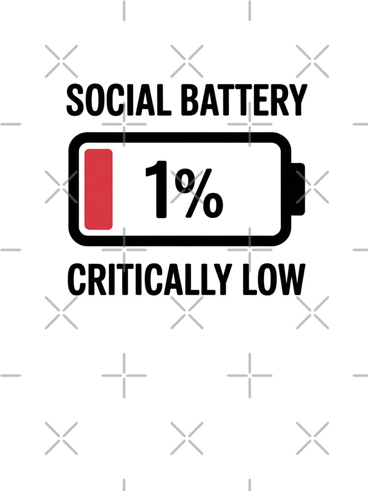 Funny Social Battery Low Introvert Anxiety Humor Gift Shirt by QuikFun