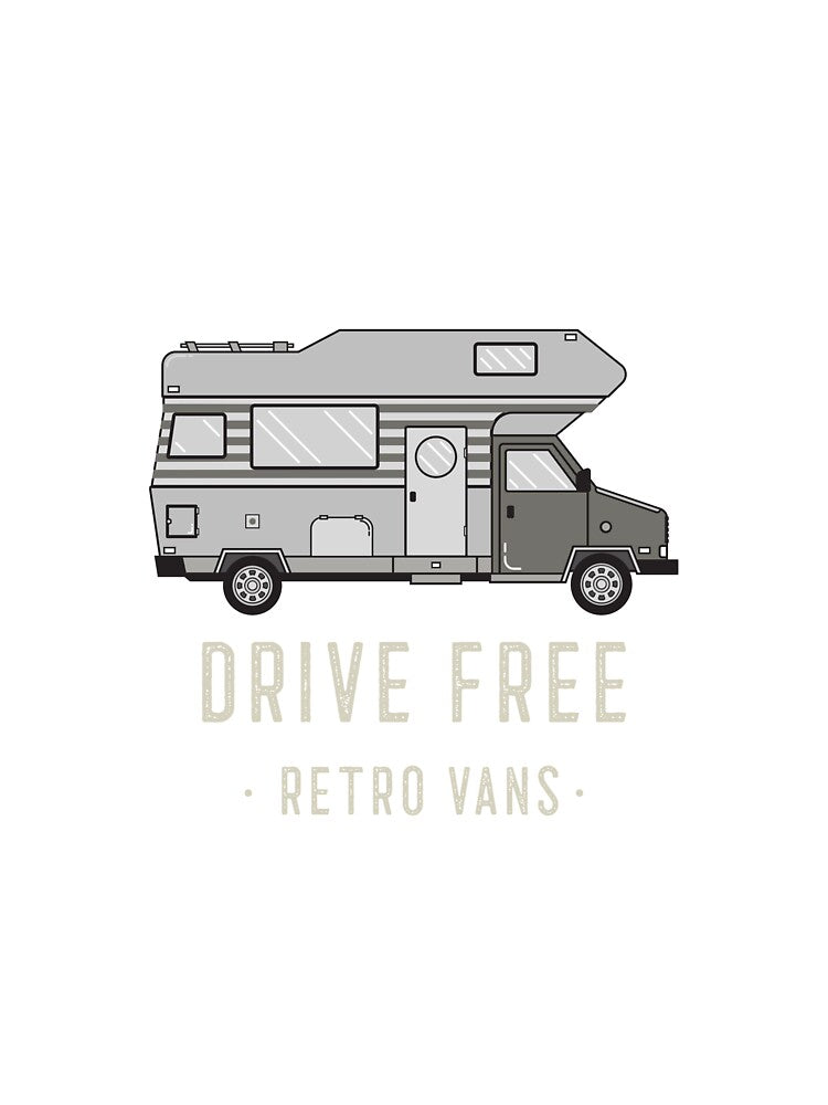 Drive Free Retro Vans Van Life Camping by Rene-Greff