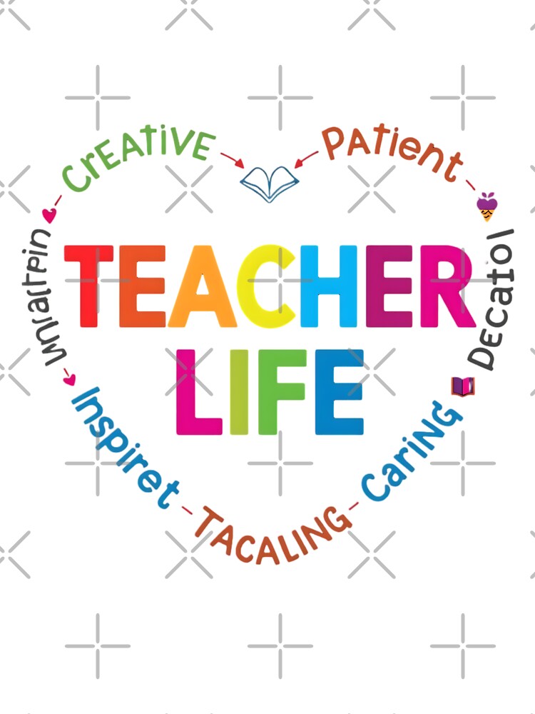 Colorful Teacher Life Quote Appreciation Design by ArtDesignTp