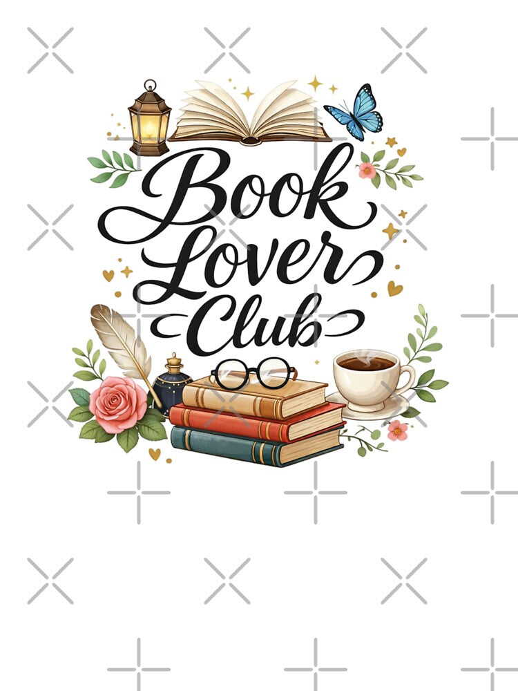 Book Lover Club Aesthetic Reading Quote Design | Cute Bookworm Gift for Readers, Bibliophile Sticker, Bookish T-Shirt Design by Sanika arts