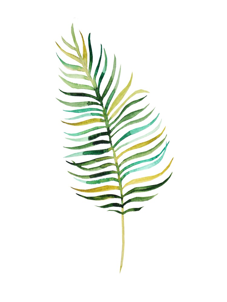 tropical water color leaves by supervibesonly