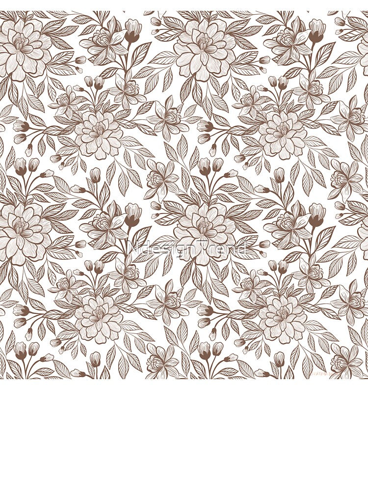 Beautiful Mocha Mousse Vintage Floral by NdesignTrend