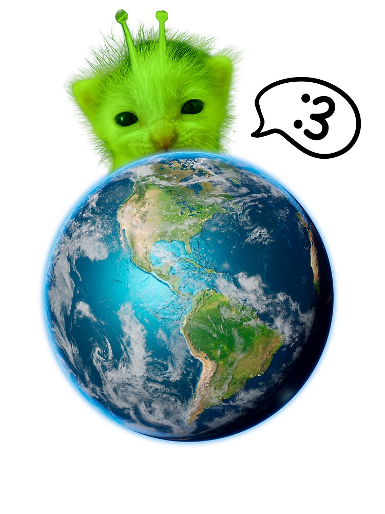 Funny Meme Alien Baby Cat by RebeccaLittlee