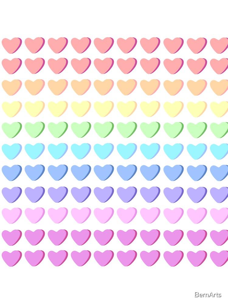 Rainbow Candy Hearts Pattern Love Aesthetic Design by BernArts