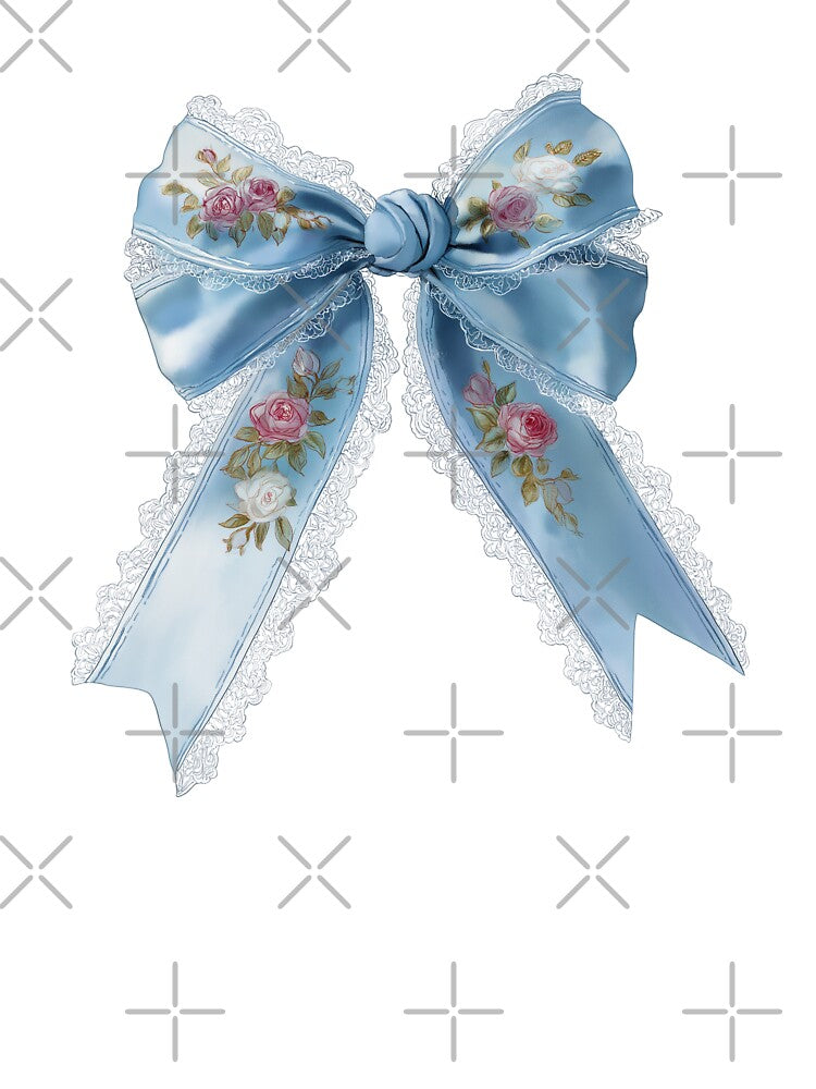 Blue bows with pink flowers by MendaciousMina