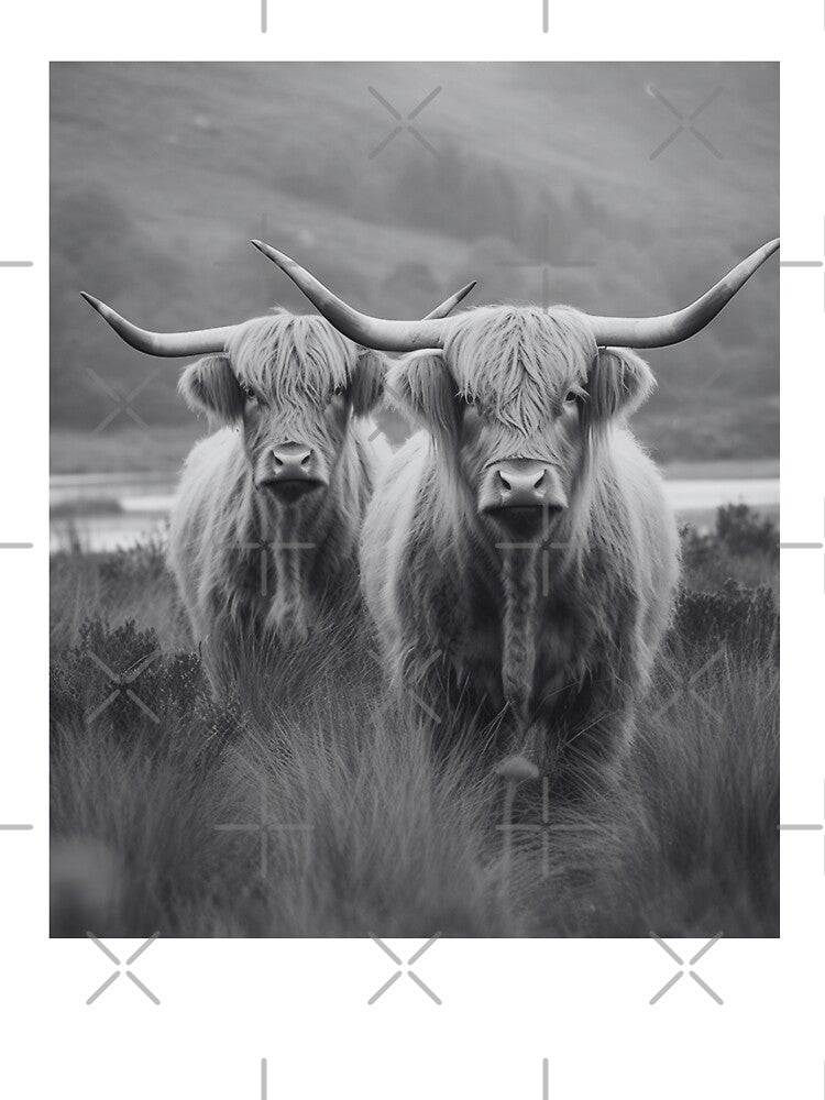 Black And White Highland Cows Photo by TheAnimalZ00