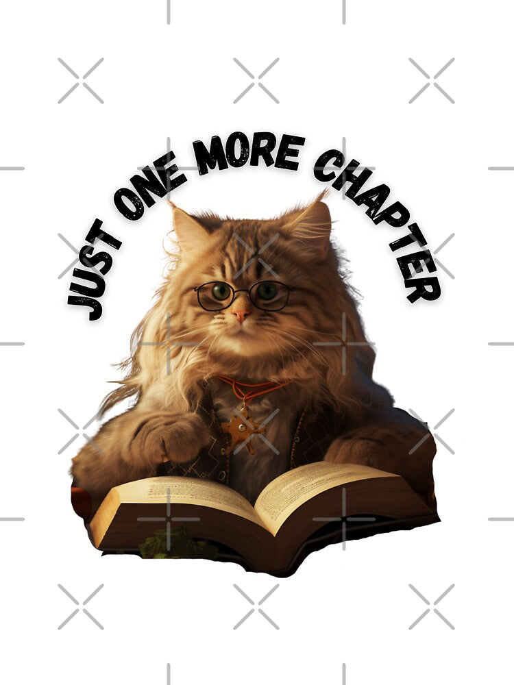 Just one more chapter cat reading book by Socool101