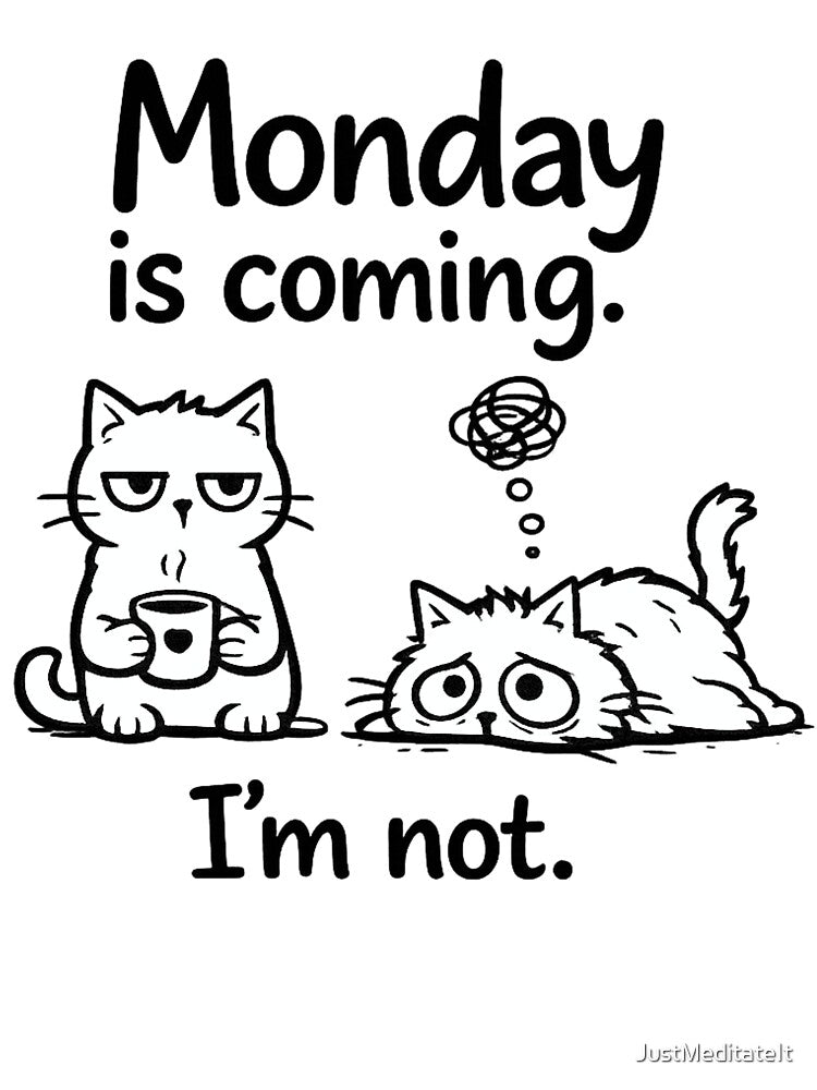 Monday Is Coming – Funny Cat by JustMeditateIt
