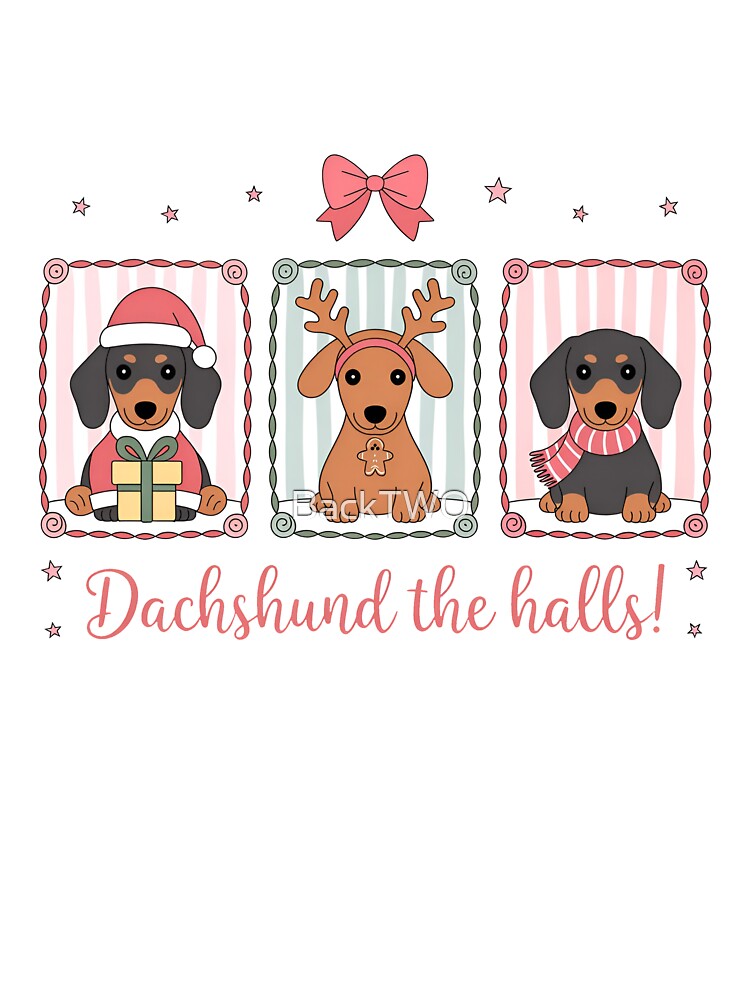 Preppy Christmas Dachshund – Festive Holiday Dog Art by BackTWO